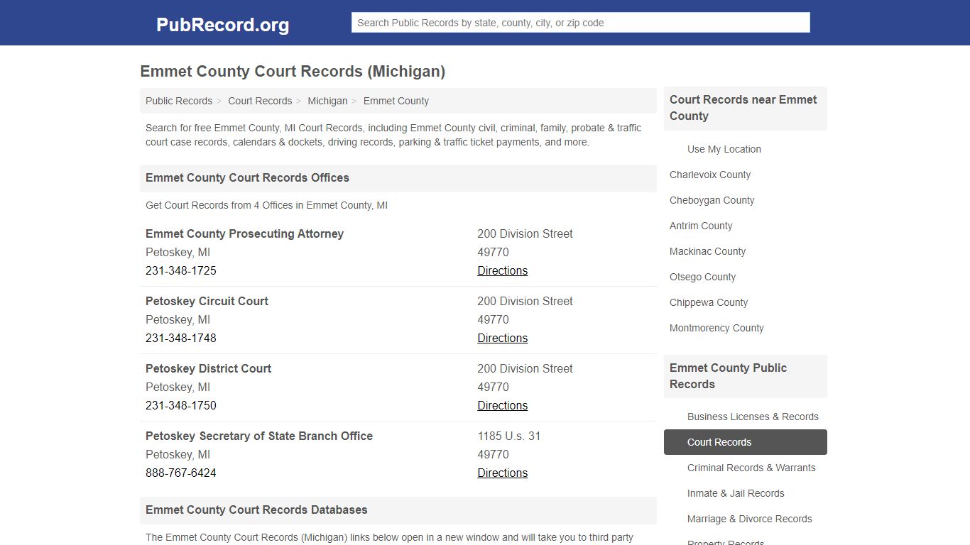 Free Emmet County Court Records (Michigan Court Records)