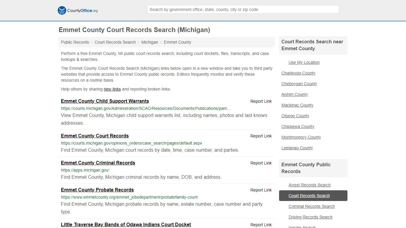 Court Records Search - Emmet County, MI (Adoptions ...